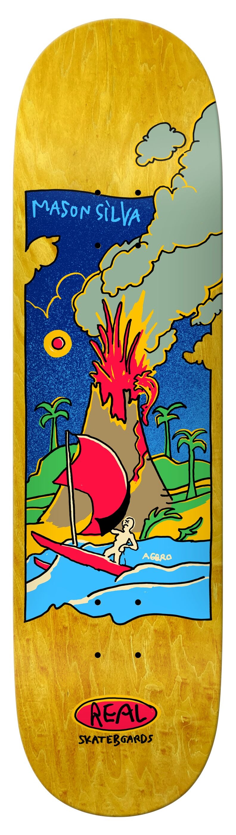MASON SILVA'S "VOLCANO" DECK (TRUE FIT SHAPE - 8.38")