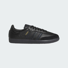 Cargar imagen en el visor de la galería, ADIDAS SKATEBOARDING - &quot;SAMBA ADV&quot; LEATHER/SUEDE SHOES (BLACK/BLACK/BLUE)
