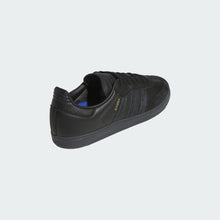 Cargar imagen en el visor de la galería, ADIDAS SKATEBOARDING - &quot;SAMBA ADV&quot; LEATHER/SUEDE SHOES (BLACK/BLACK/BLUE)
