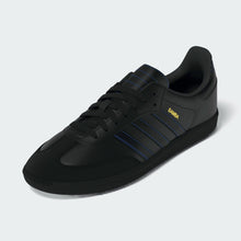 Cargar imagen en el visor de la galería, ADIDAS SKATEBOARDING - &quot;SAMBA ADV&quot; LEATHER/SUEDE SHOES (BLACK/BLACK/BLUE)
