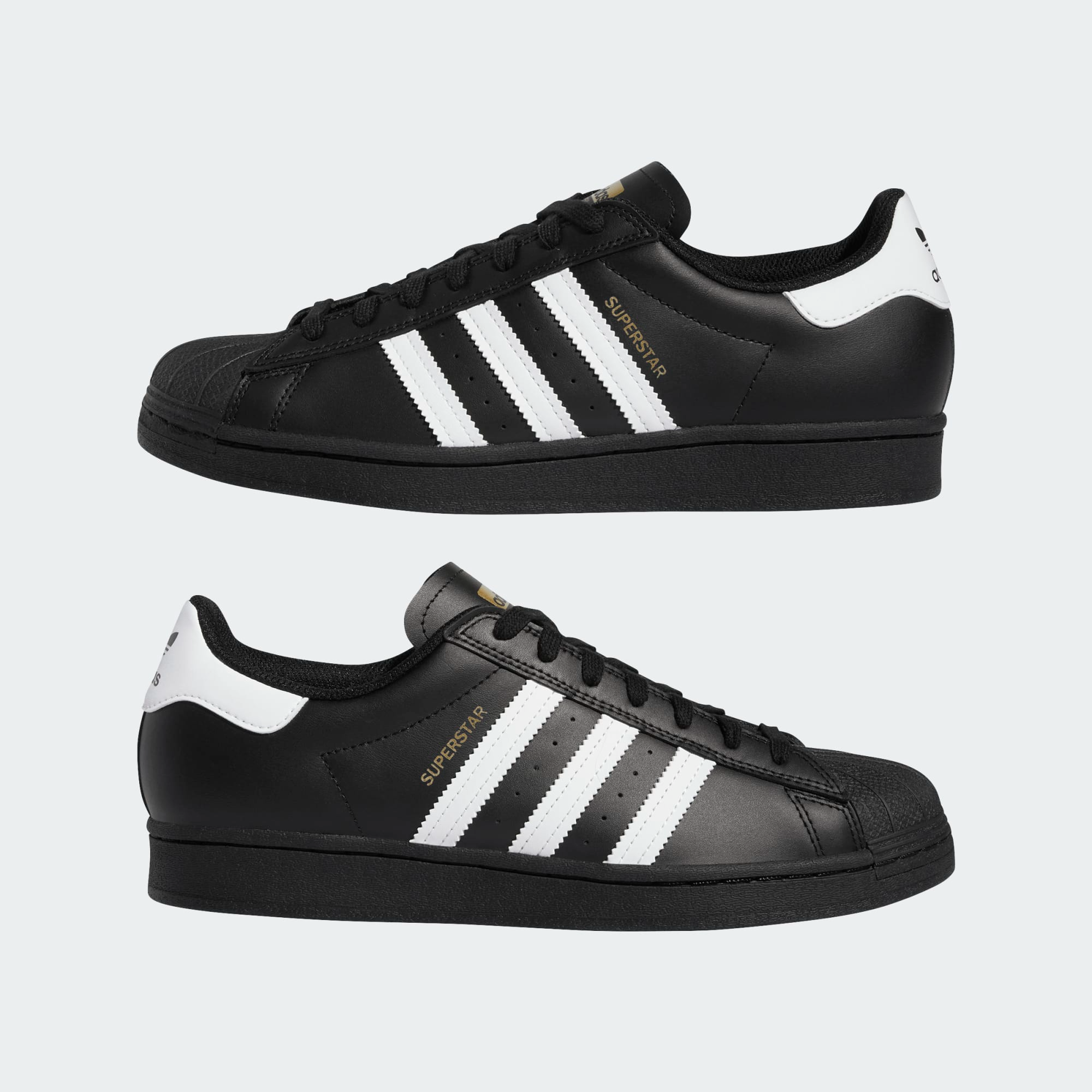 "SUPERSTAR ADV" LEATHER SHOES (BLACK/WHITE)-9