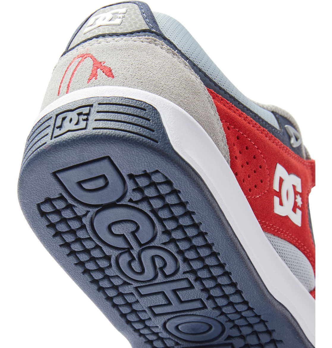 "KALYNX ZERO S" SUEDE SHOES (GREY/RED)-8