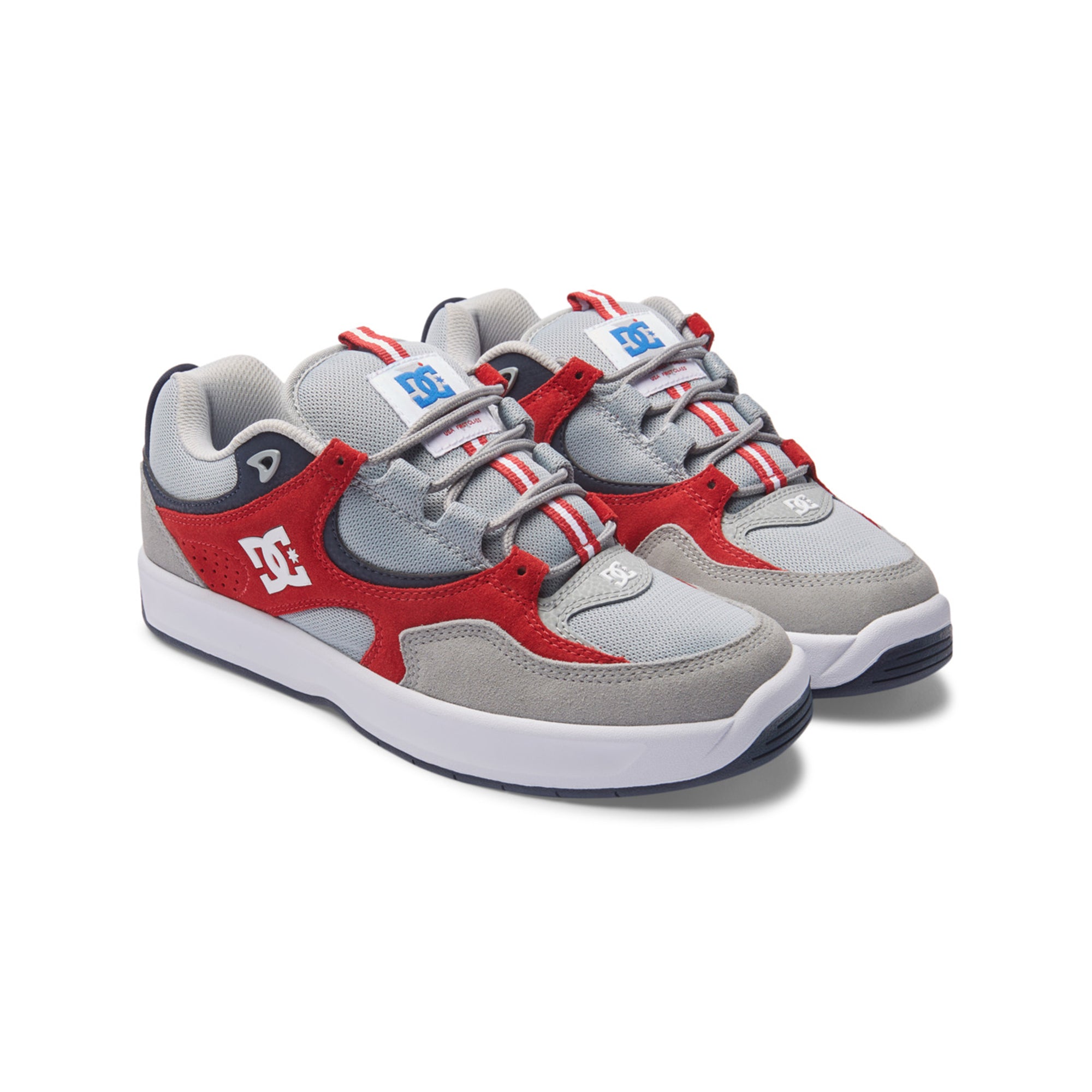 "KALYNX ZERO S" SUEDE SHOES (GREY/RED)