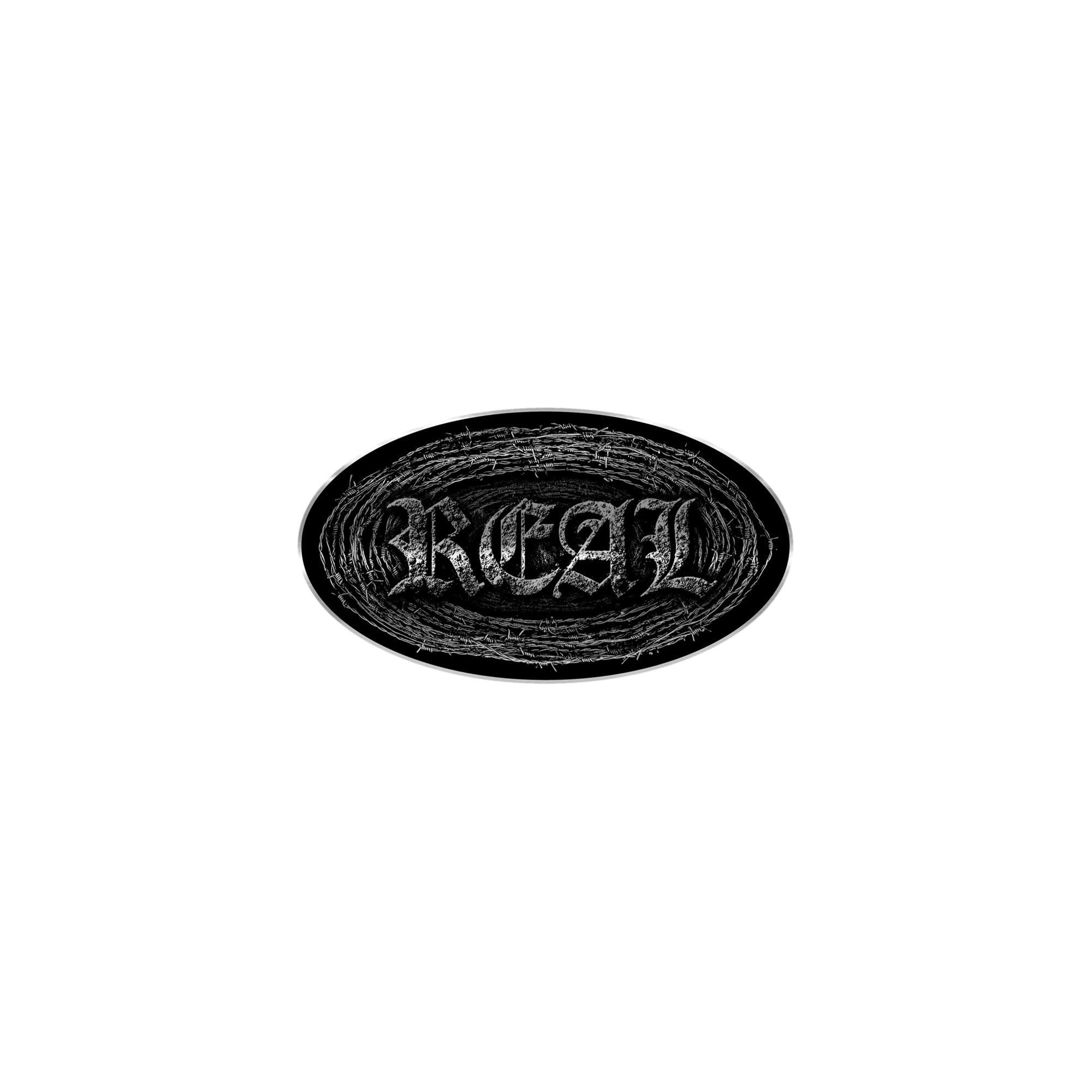 "BARBED OVAL" STICKER (5")