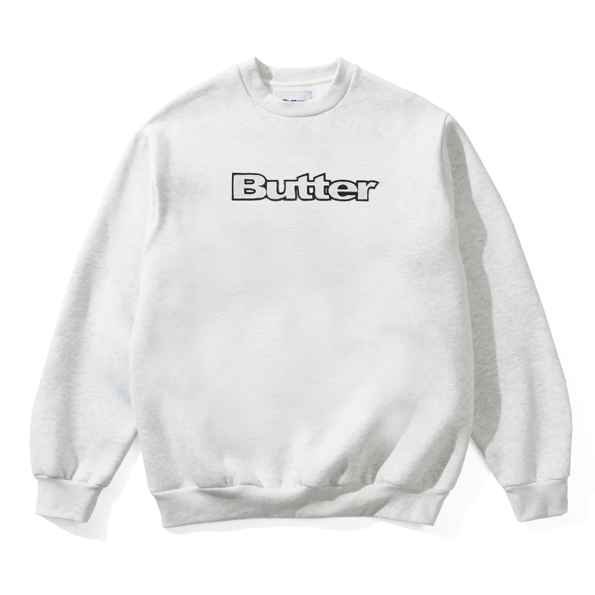"SATIN APPLIQUE LOGO" CREWNECK (ASH)