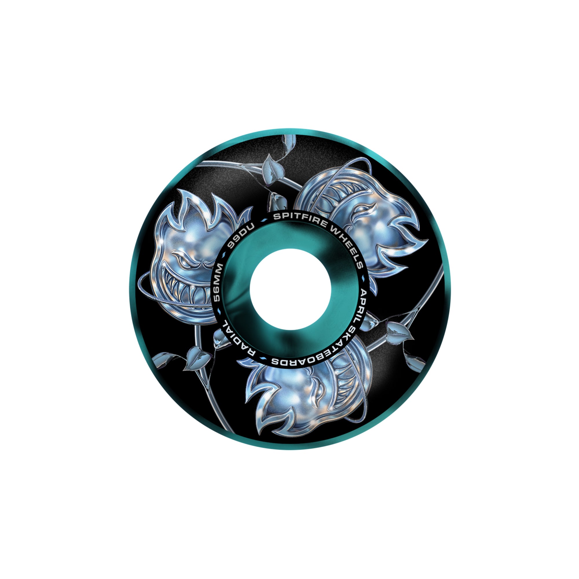 APRIL'S "BIGHEAD" RADIAL BLACK/BLUE SWIRL WHEELS (F4 - 99D - 56MM)