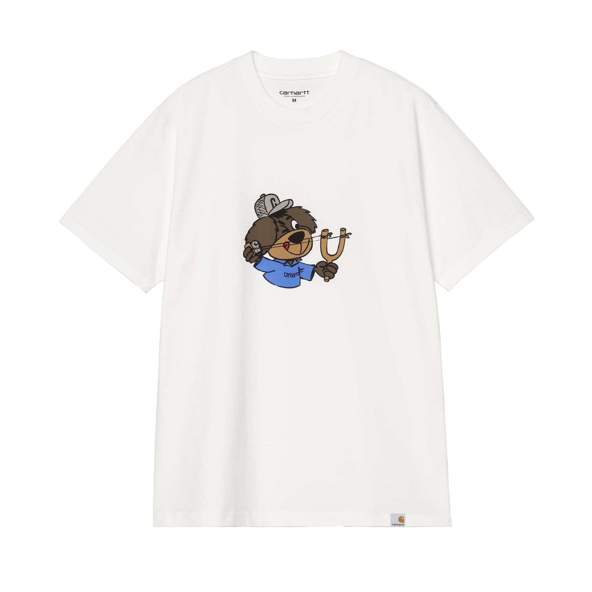 "SLINGSHOT" T-SHIRT (WHITE/HEAVY ENZYME WASH)