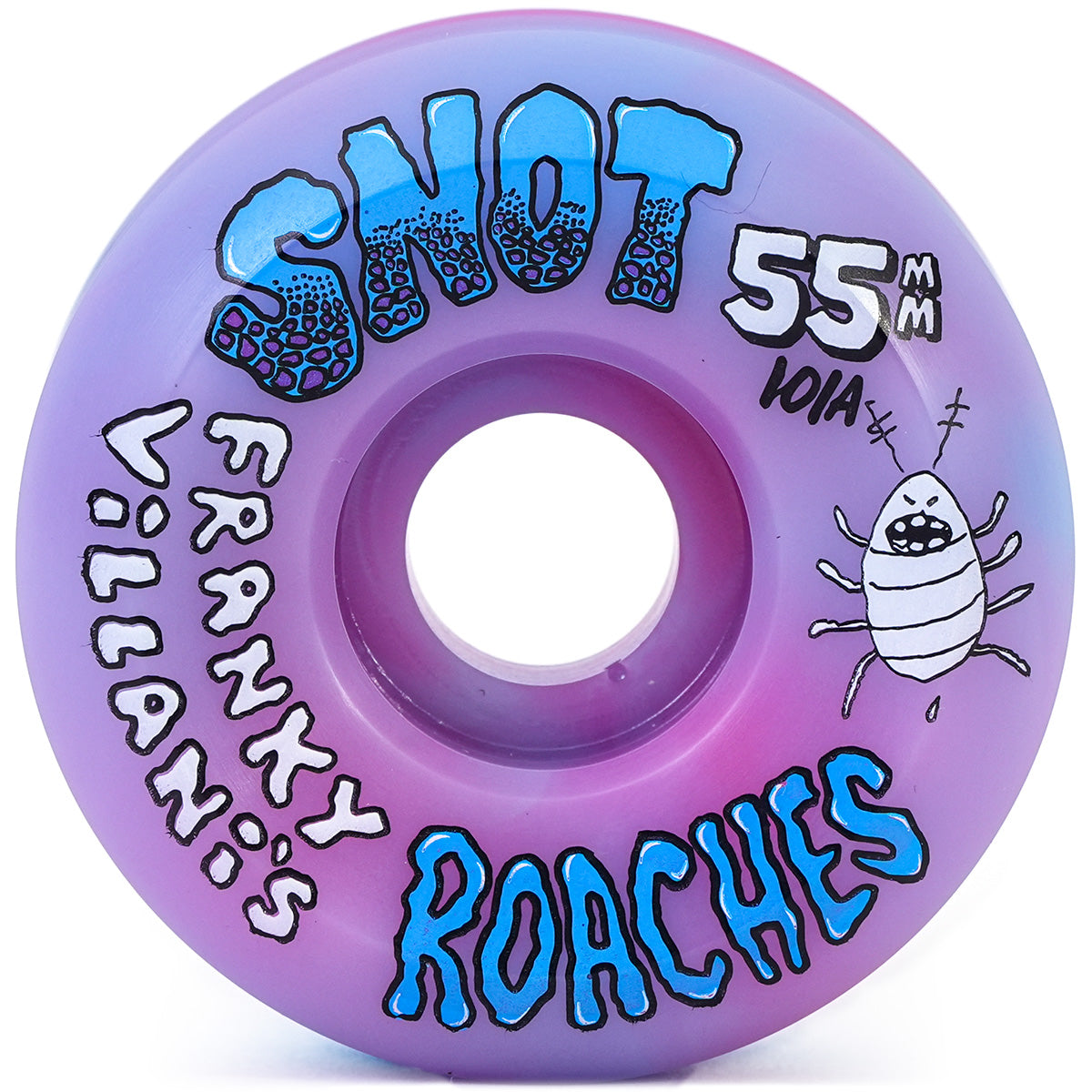 SNOT WHEELS - FRANKY VILLANI'S "ROACHES" CONICAL WHEELS (PINK/TEAL SWIRL - 101A - 55MM)