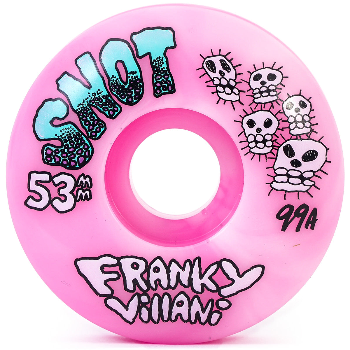 SNOT WHEELS - FRANKY VILLANI'S "SKULLS" CLASSIC WHEELS (PINK SWIRL - 99A - 53MM)