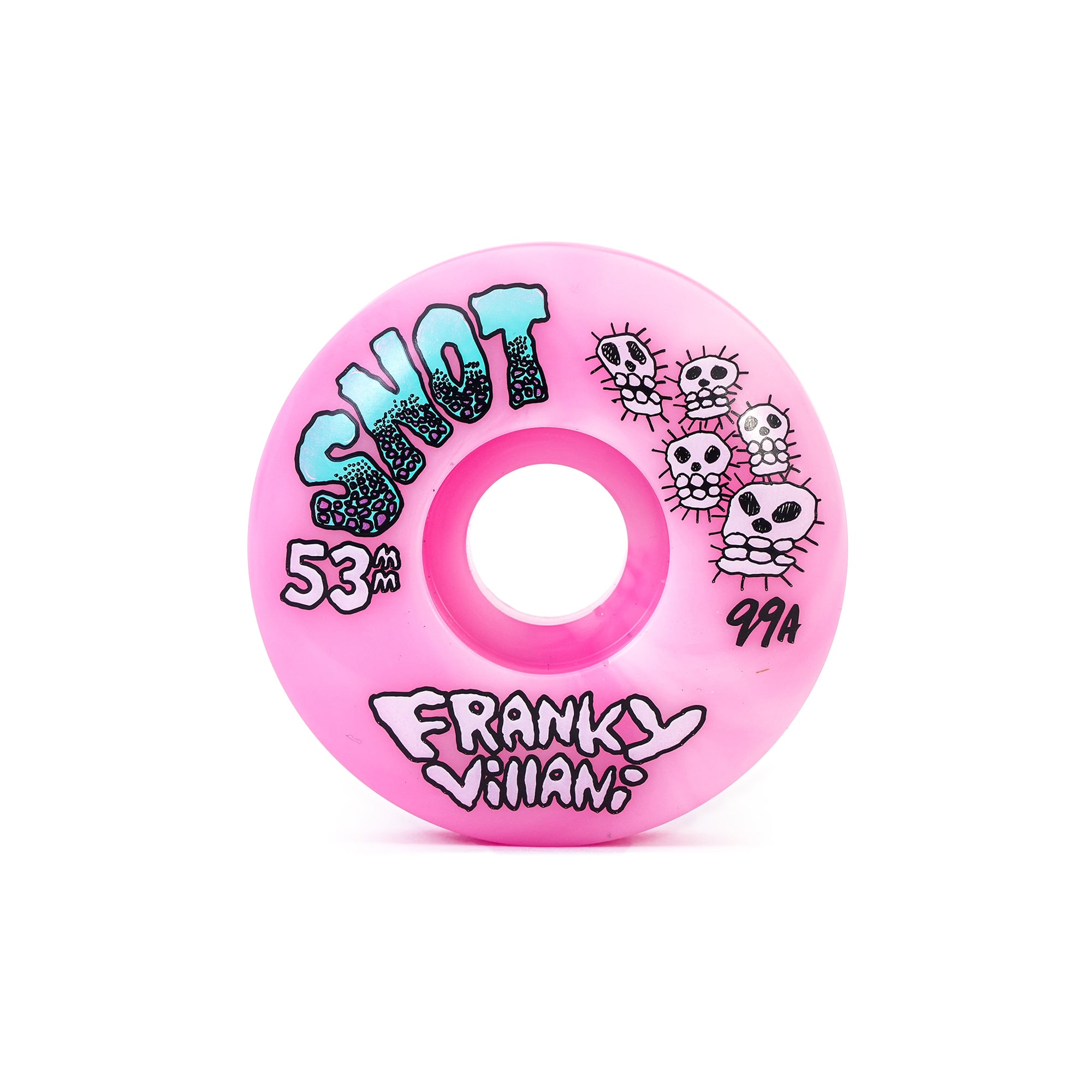 FRANKY VILLANI'S "SKULLS" CLASSIC WHEELS (PINK SWIRL - 99A - 53MM)