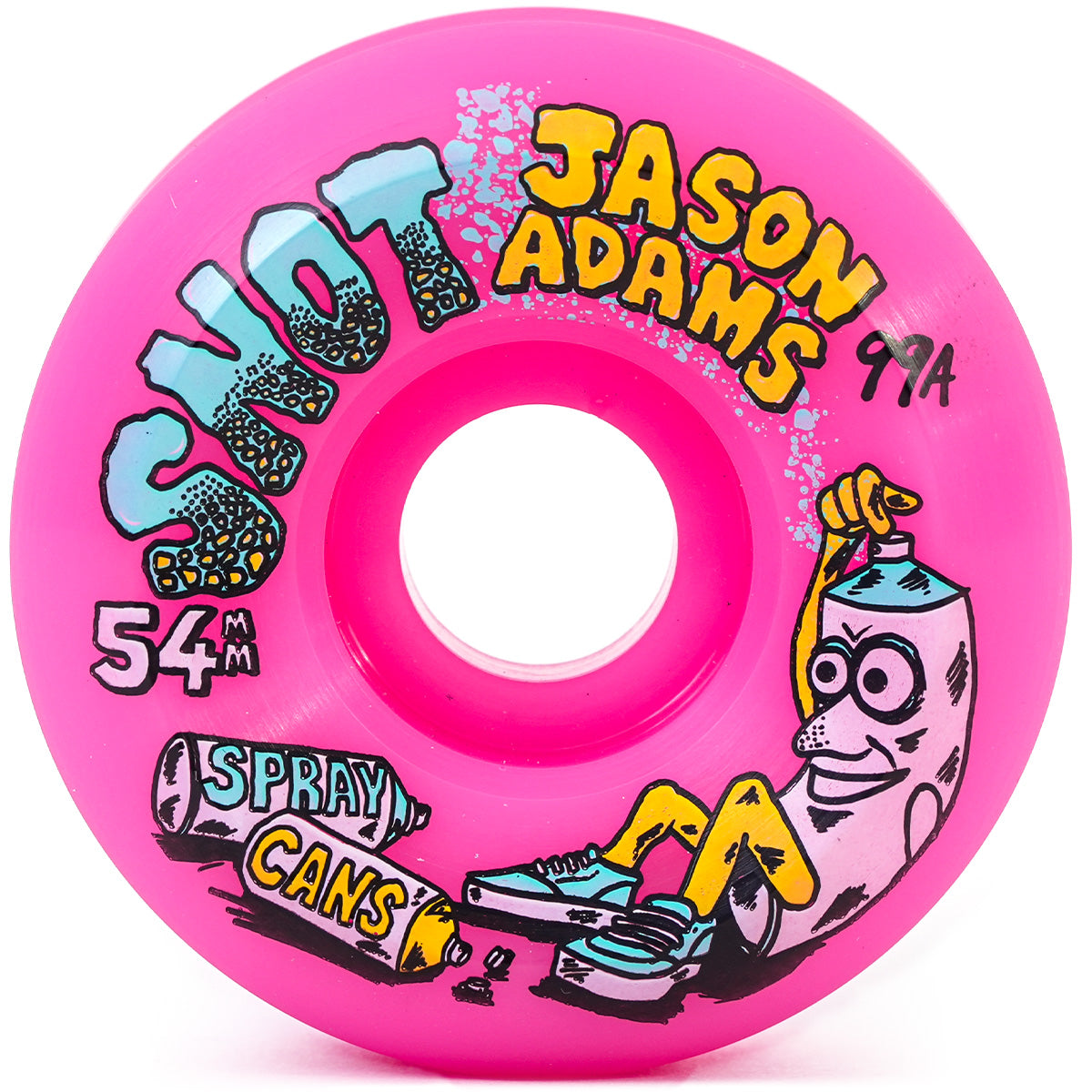 SNOT WHEELS - JASON ADAMS' "SPRAY CAN" CONICAL WHEELS (NEON PINK - 99A - 54MM)