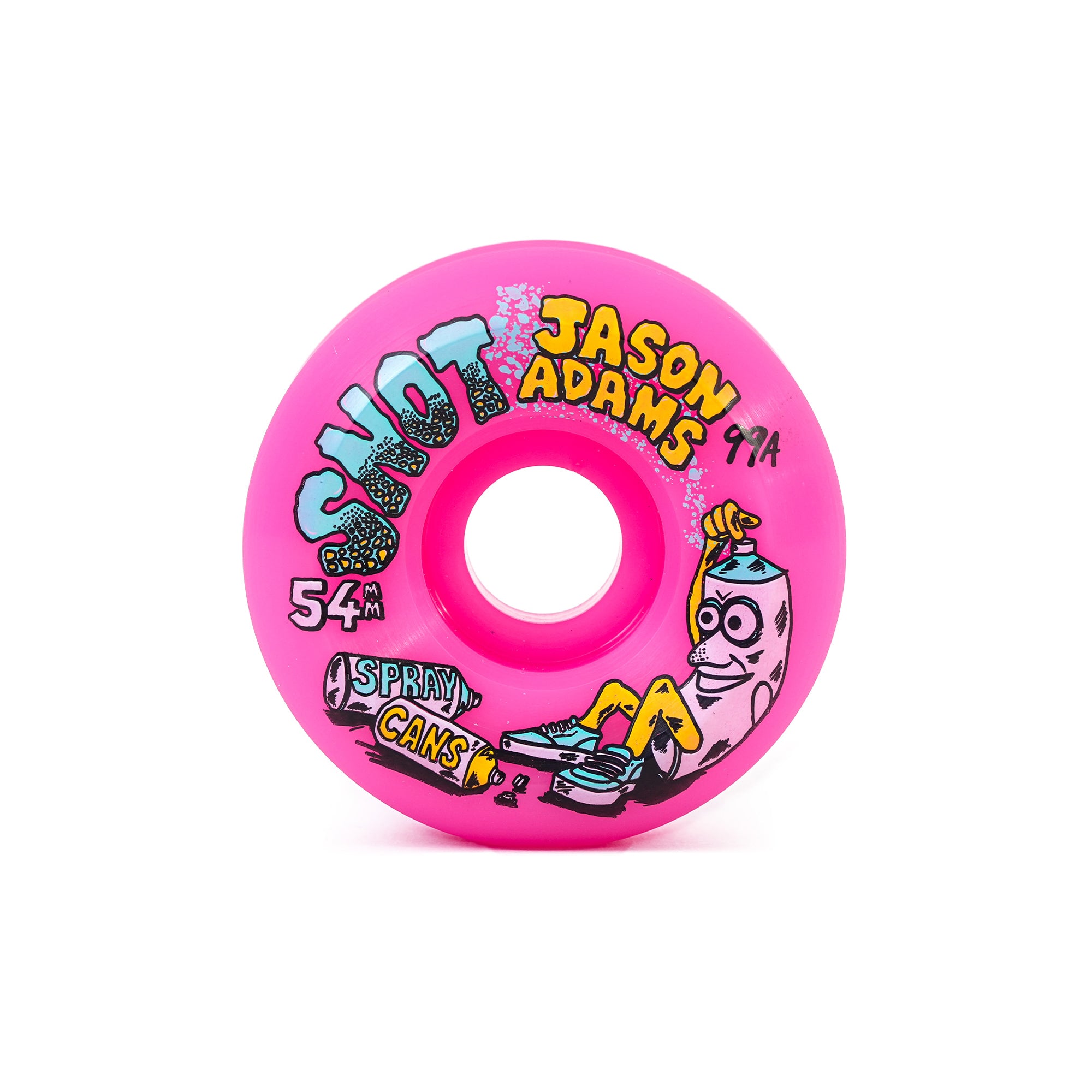 JASON ADAMS' "SPRAY CAN" CONICAL WHEELS (NEON PINK - 99A - 54MM)