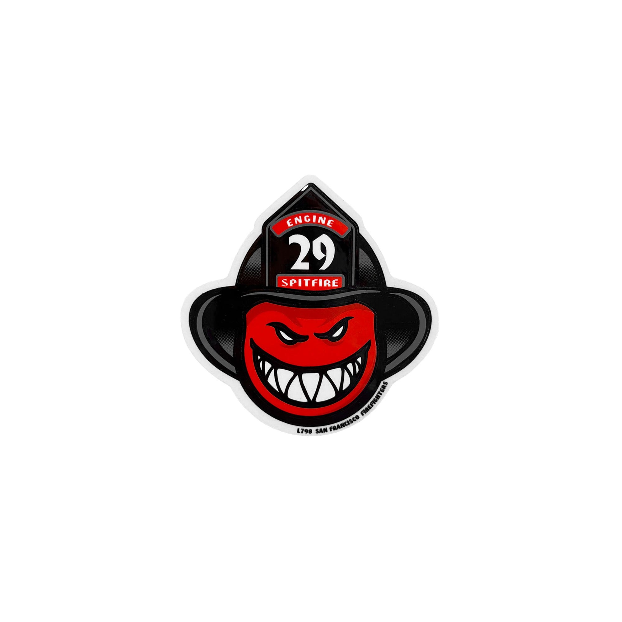 SPITFIRE WHEELS X SFFD - "ENGINE 29 FIREFIGHTERS BIGHEAD" STICKER (MEDIUM)