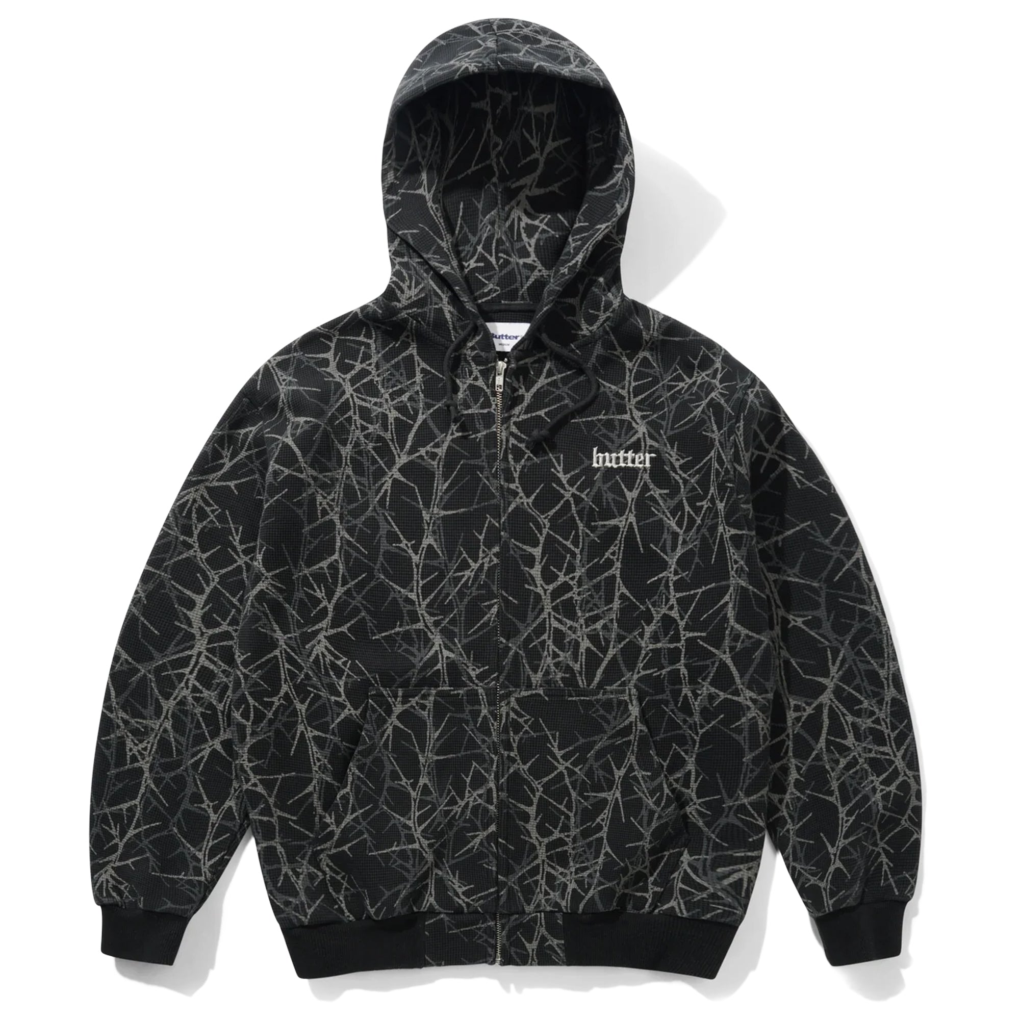 "THORN CAMO" WAFFLE ZIP-HOODIE (BLACK)
