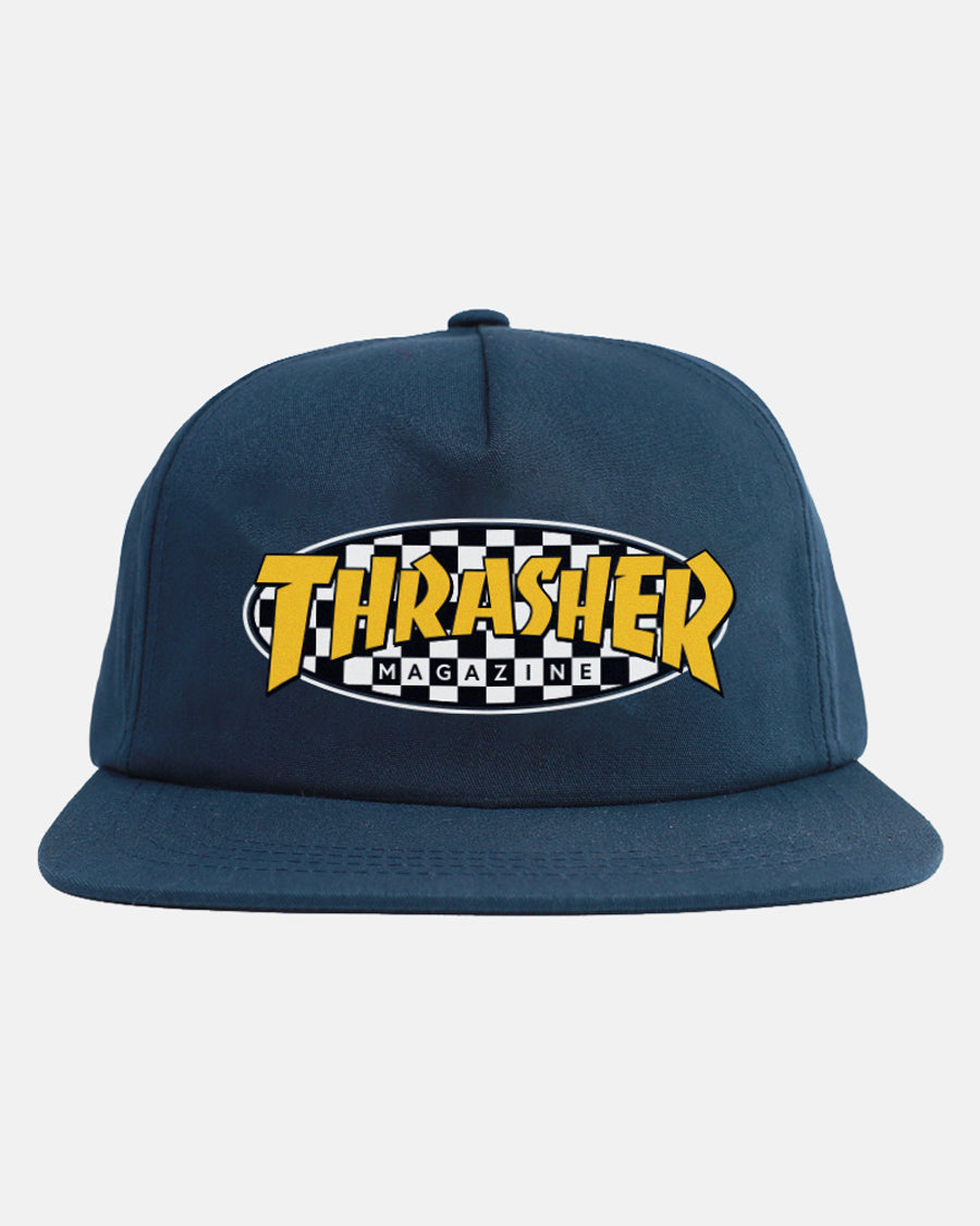 "CHECKERED OVAL" HAT (NAVY)