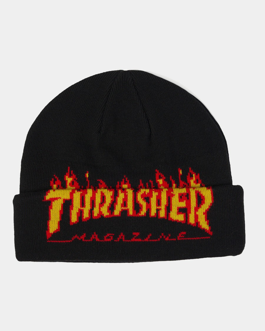 "FLAME FOLD" BEANIE (BLACK)