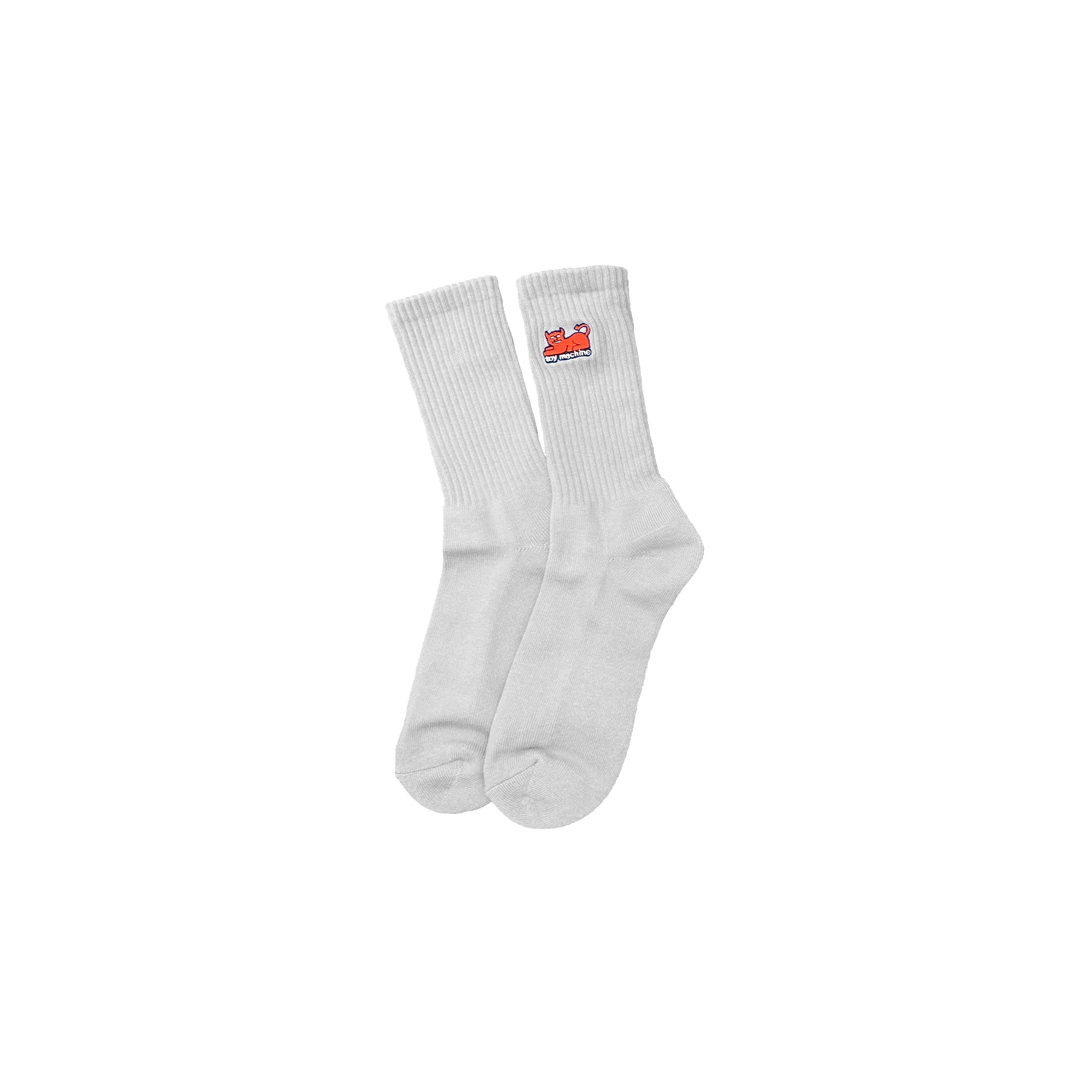 "DEVIL CAT" SOCKS (WHITE)