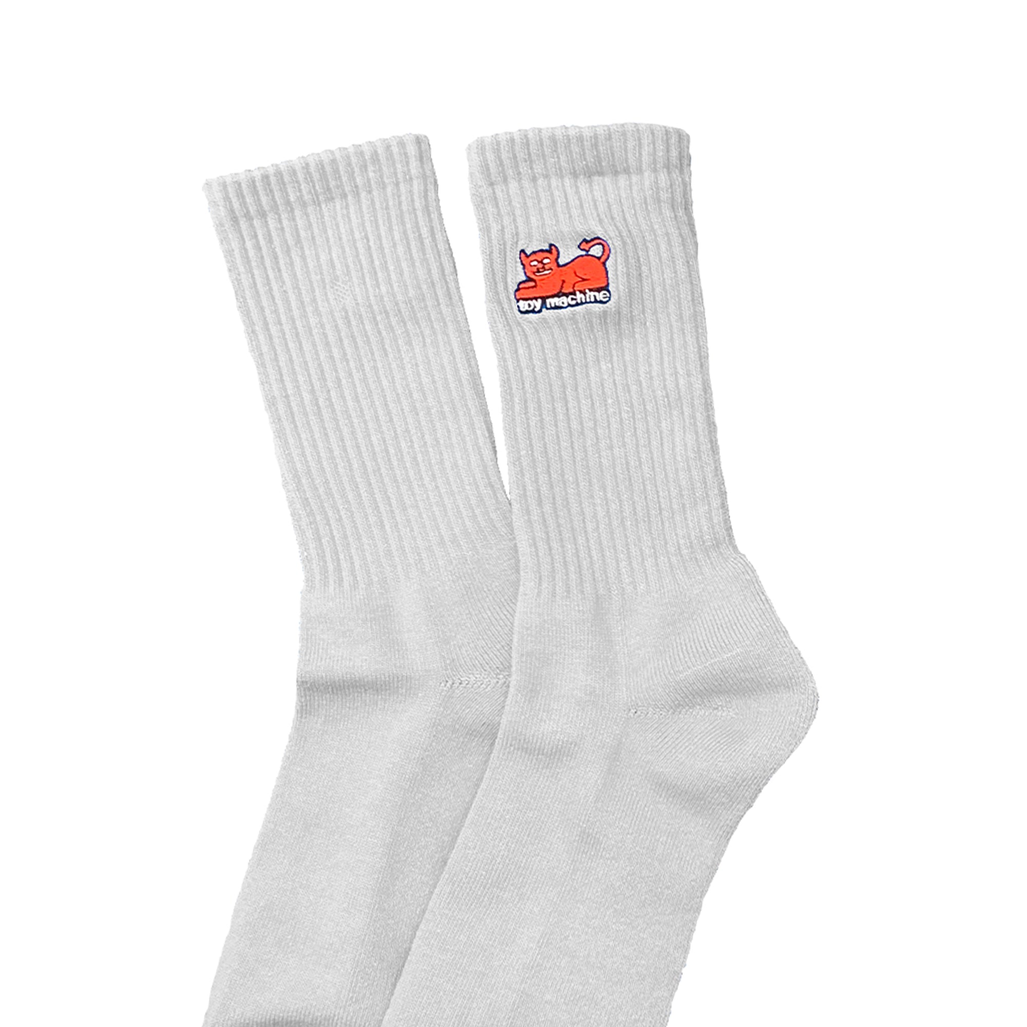 "DEVIL CAT" SOCKS (WHITE)
