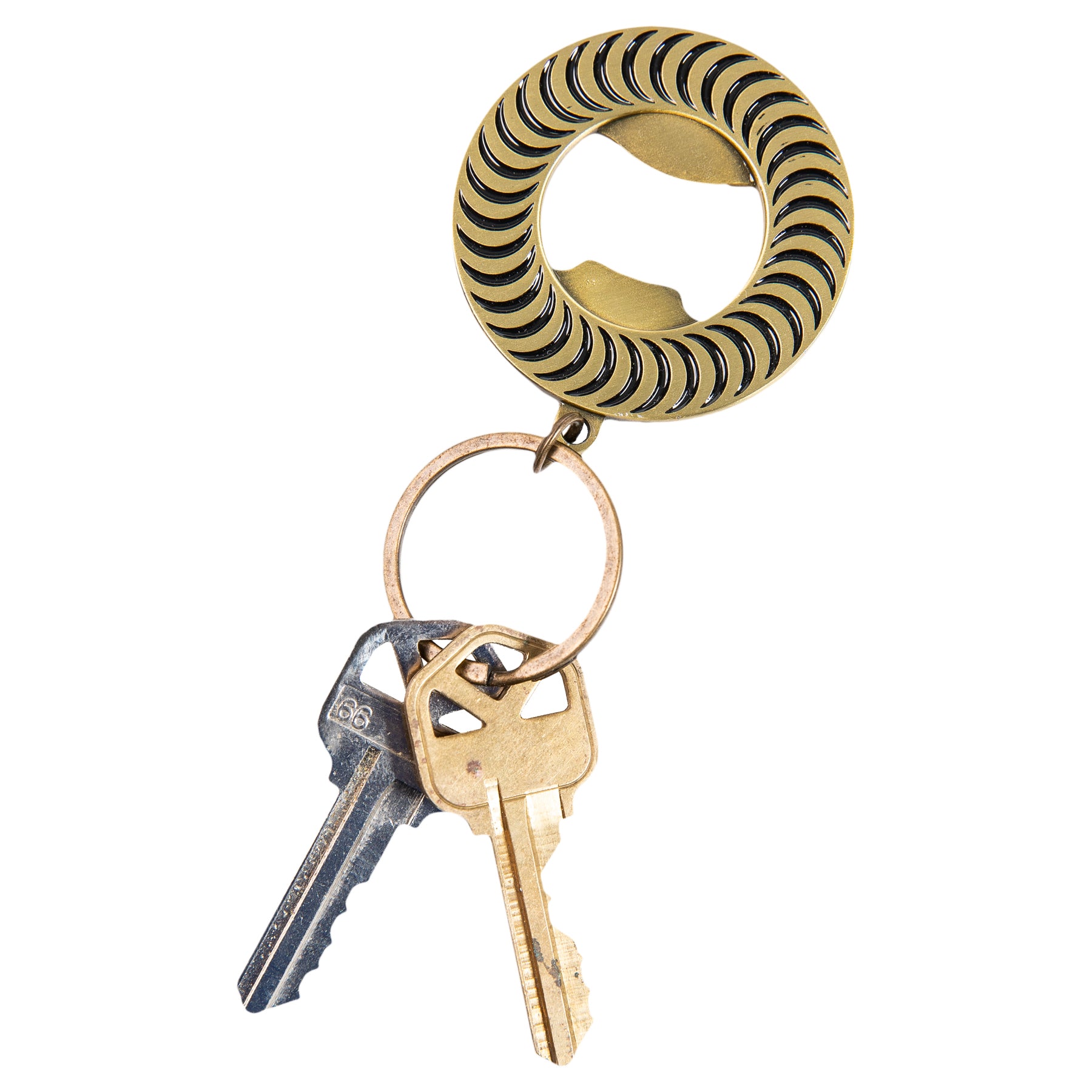 SPITFIRE WHEELS - "CLASSIC SWIRL" BOTTLE OPENER KEYCHAIN (GOLD/BLACK)