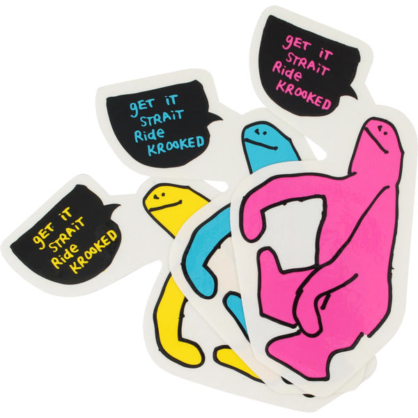 KROOKED SKATEBOARDS - "GET IT STRAIT" STICKER (ASSORTED)